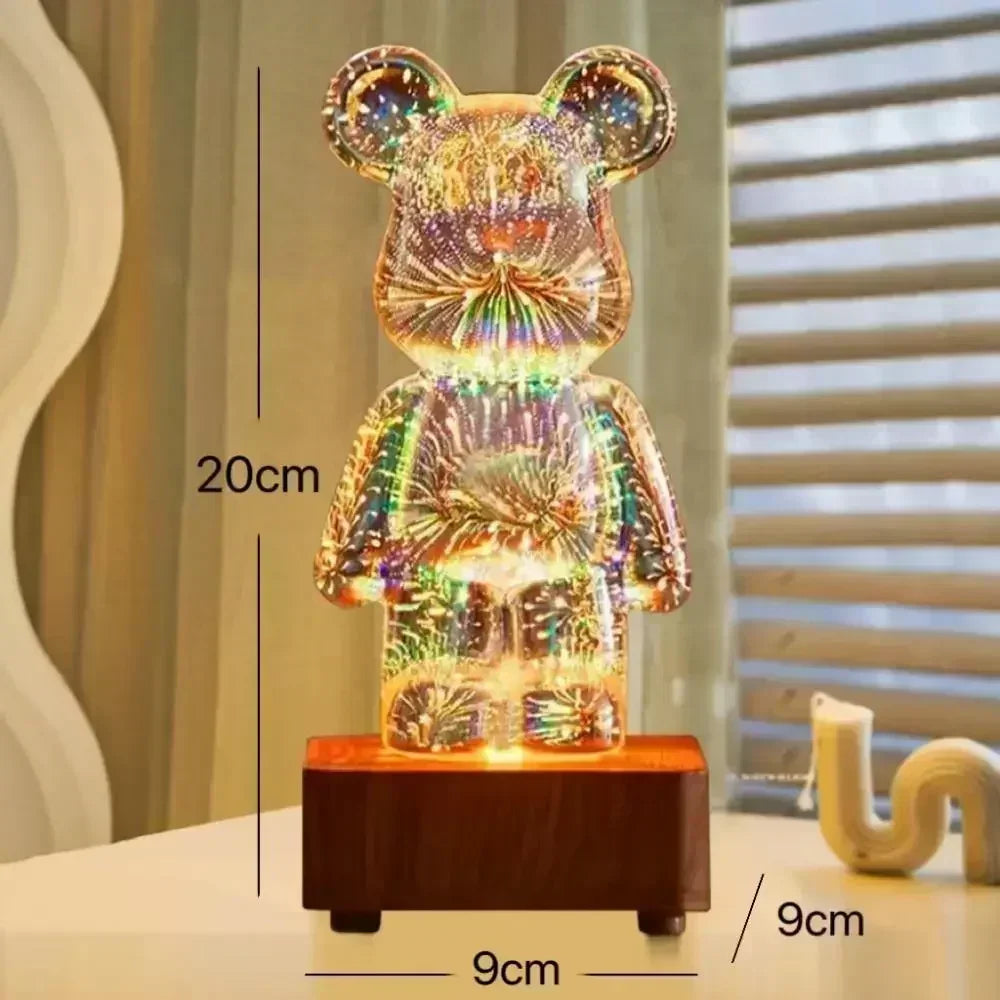 3D Bear Firework Night Light