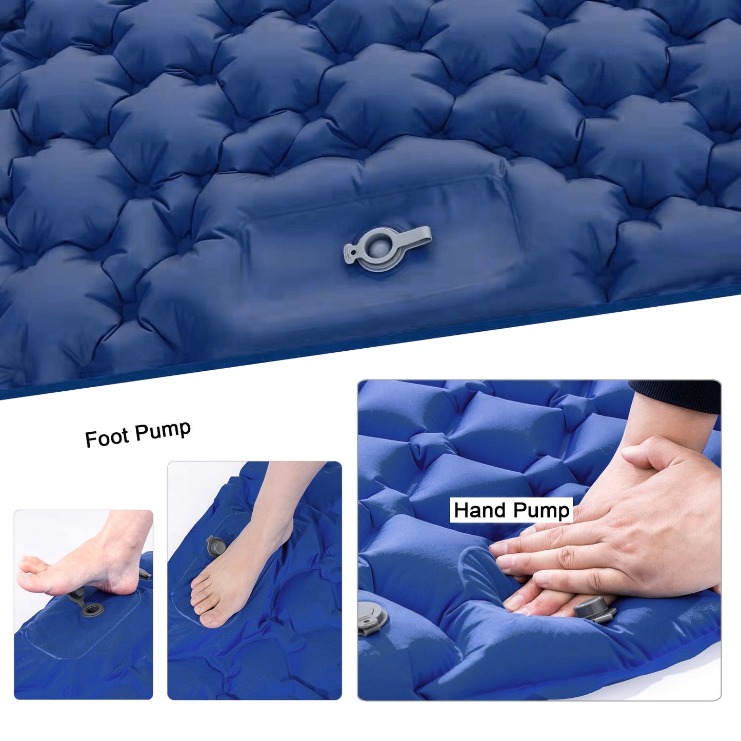 Double Air Mattress with Built-In Pump