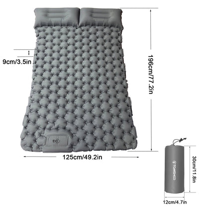 Double Air Mattress with Built-In Pump