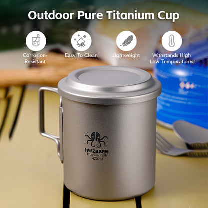 420ml Titanium Cup with Lid