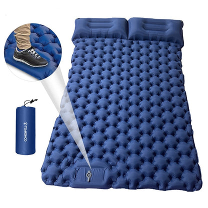 Double Air Mattress with Built-In Pump