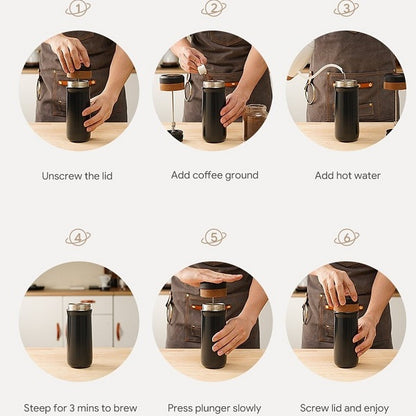 Insulated Portable Coffee French Press